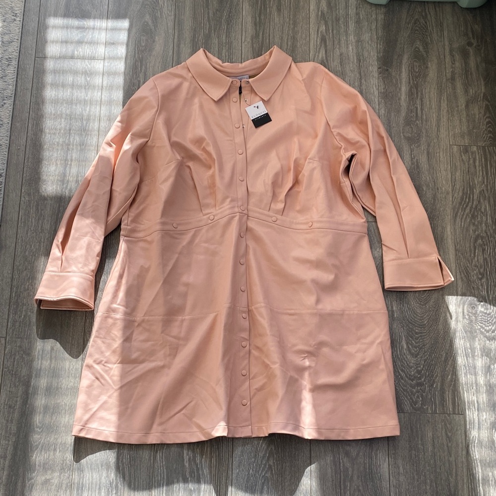Eloquii - NWT! Bubblegum Pink Leather Jacket - Size 28